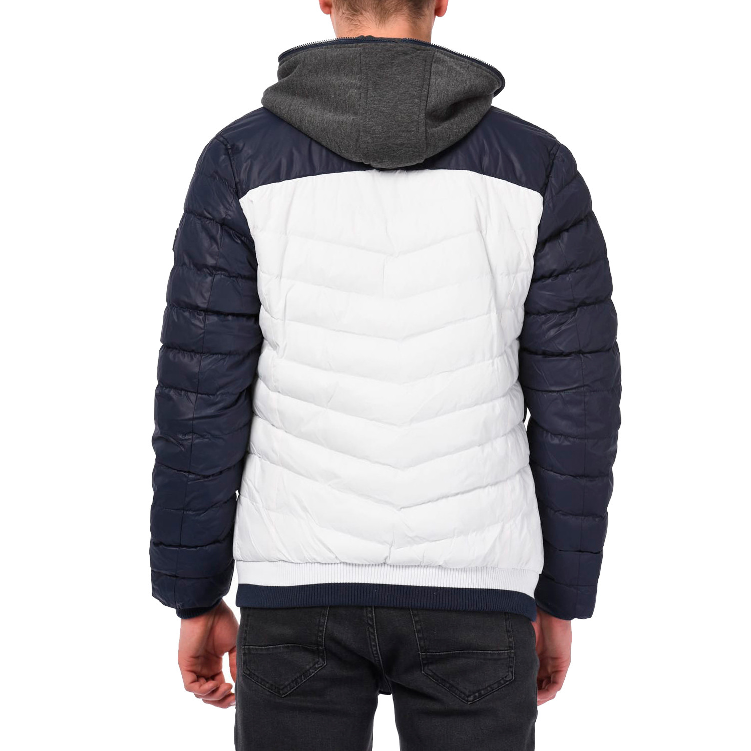 Morgan Jacket // White + Navy (XL) - Outerwear Clearance - Touch of Modern