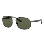 Unisex Aviator Sunglasses // Black + Green