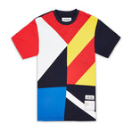 Courtside Tee // Blue + Yellow (L)