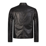 Block Leather Jacket // Black (XL)