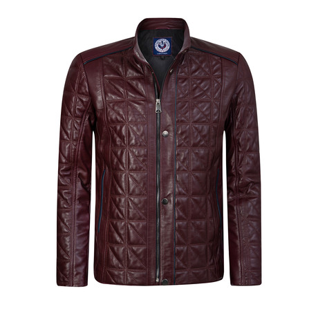 Lineout Leather Jacket // Bordeaux (S)