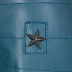 Germany Leather Jacket // Turquoise (M)