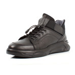 Mid-Top Leather Sneakers // Black (Euro: 39)