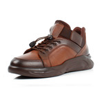 Mid-Top Leather Sneakers // Brown (Euro: 40)