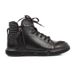 High-Top Zipper Sneakers // Black (Euro: 39)