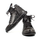High-Top Zipper Sneakers // Black (Euro: 42)