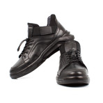 Mid-Top Leather Sneakers // Black (Euro: 41)