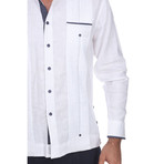 Guayabera Long Sleeve Shirt // White II (M)