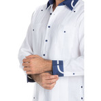 Linen Guayabera Long Sleeve Shirt // White (M)