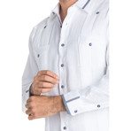 Guayabera Long Sleeve Shirt // White (L)