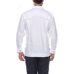 Guayabera Long Sleeve Shirt // White II (L)