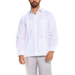 Classic Guayabera Long Sleeve Shirt // White (S)