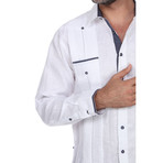Guayabera Long Sleeve Shirt // White II (S)