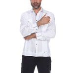 Guayabera Long Sleeve Shirt // White (S)