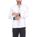 Guayabera Long Sleeve Shirt // White III (M)