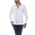 Guayabera Long Sleeve Shirt // White II (XL)
