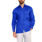 Classic Guayabera Long Sleeve Shirt // Royal (L)