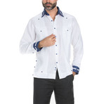 Linen Guayabera Long Sleeve Shirt // White (2XL)