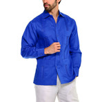 Classic Guayabera Long Sleeve Shirt // Royal (M)