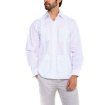Classic Guayabera Long Sleeve Shirt // White (M)