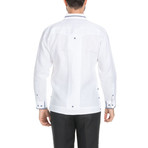 Guayabera Long Sleeve Shirt // White (L)
