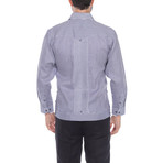 Guayabera Long Sleeve Shirt // Navy Stripe (L)