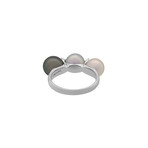 Salvini 18k White Gold Diamond + Pearl Ring // Ring Size: 7.25 // Pre-Owned