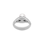 Salvini 18k White Gold Pearl + Diamond Ring // Ring Size: 7 // Pre-Owned