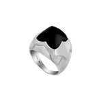 Bulgari 18k White Gold Onyx Pyramid Ring // Ring Size: 4.5 // Pre-Owned