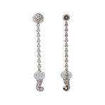 Chantecler 18k White Gold Rock Crystal + Diamond Earrings // Pre-Owned