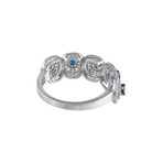 Estate 18k White Gold Diamond + Sapphire Ring // Ring Size: 6.5 // Pre-Owned