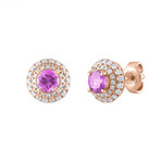 Tresora 18k Rose Gold Diamond + Pink Sapphire Earrings // Pre-Owned