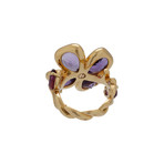 Chanel 18k Yellow Gold Amethyst + Tourmaline Flower Ring // Ring Size: 5.5 // Pre-Owned