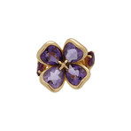 Chanel 18k Yellow Gold Amethyst + Tourmaline Flower Ring // Ring Size: 5.5 // Pre-Owned