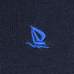 March Half-Zip Pullover // Navy + Ecru (L)