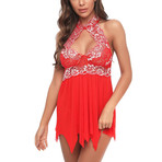 Lace Babydoll + G-String // 2 Piece Set // Red (S)