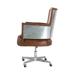 Aviator Adjustable Executive Office Chair // Genuine Brown Leather