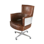 Aviator Adjustable Executive Office Chair // Genuine Brown Leather