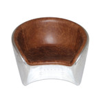 Aviator Mid-Century Modern Round Club Chair // Genuine Leather