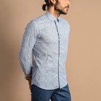 Alva Slim-Fit Shirt // White + Blue (L)