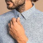 Alva Slim-Fit Shirt // White + Blue (S)