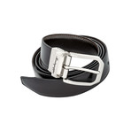 Montegrappa // Leather Reversible Belt // Black + Brown // IDBEBOBW.30