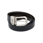 Montegrappa // Lucido Leather Reversible Belt // Black + Brown // IDBEVIBW.30