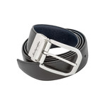 Montegrappa // Saffiano Leather Reversible Belt // Black + Blue // IDBESABB.35