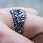 Viking Collection // Oak Leaves + Vegvisir Ring // Silver (12)
