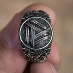 Viking Collection // Oak Leaves + Valknut Ring // Silver (12)