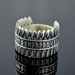 Viking Collection // Elder Futhark Runes + Arrows Ring (11)