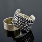 Viking Collection // Elder Futhark Runes + Arrows Ring (12)