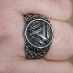 Viking Collection // Oak Leaves + Valknut Ring // Silver (8)