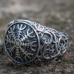 Urnes Ornament + Aegishjalmur Ring // Silver (11)